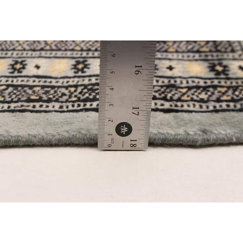 Finest Peshawar Bokhara Grey Rug 5'7" x 7'3" - 5'7 x 7'3