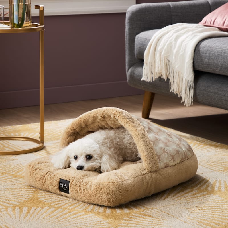 NICOLE MILLER NEW YORK PET Kendall Fluted Geo Cozy Slipper Cave Pet Bed - 22"x17"x11"