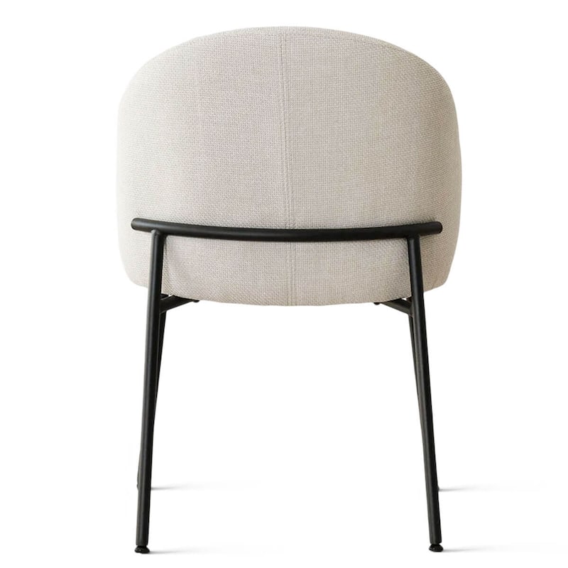 Modern Fabric Dining Chairs with Curved Back and Steel Legs, Set of 4