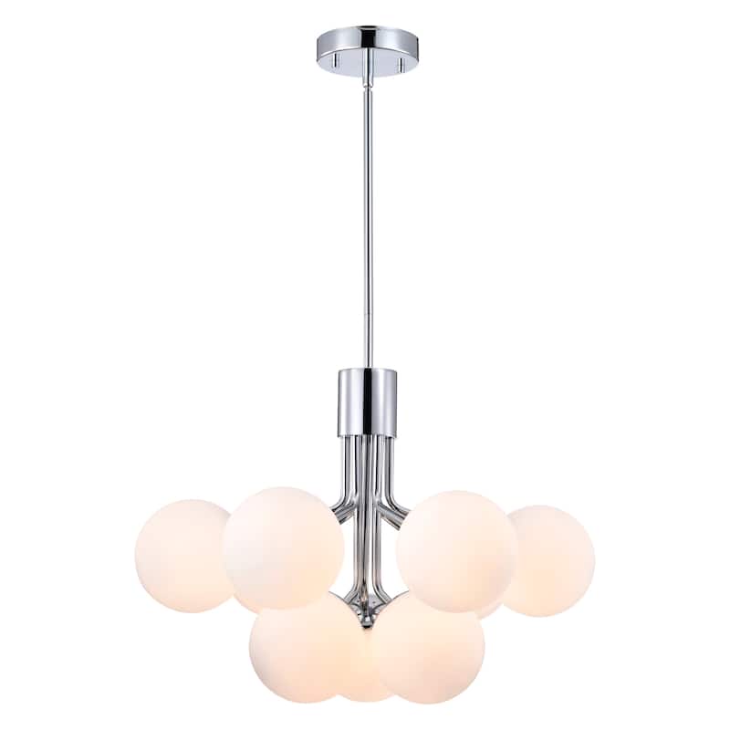 Clarisse 24 Inch Chrome Polished Finish Ceiling Lighted Chandelier Modern-Contemporary Style 9-Light - N/A - Chrome Silver