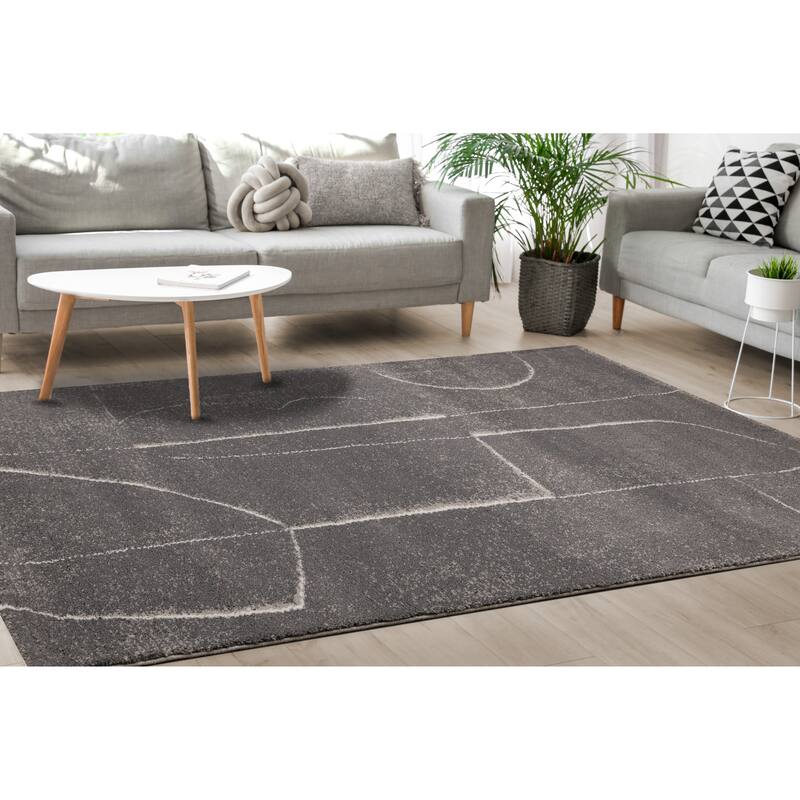 Ryan Collection - Grey/Cream Strokes Rug