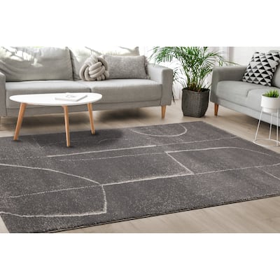 Ryan Collection - Grey/Cream Strokes Rug