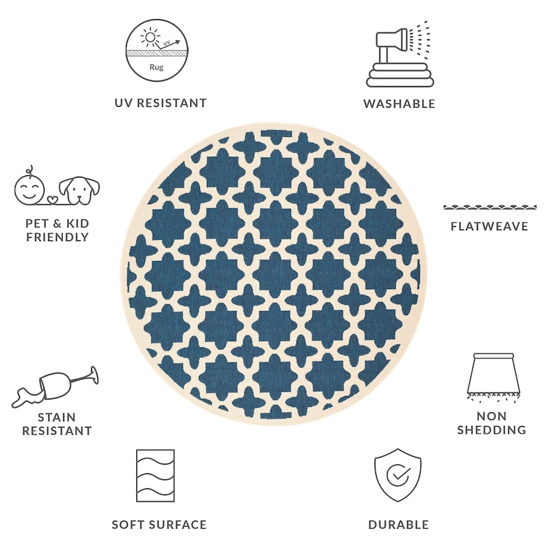 SAFAVIEH Courtyard Dorthey Indoor/ Outdoor Waterproof Patio Backyard Rug