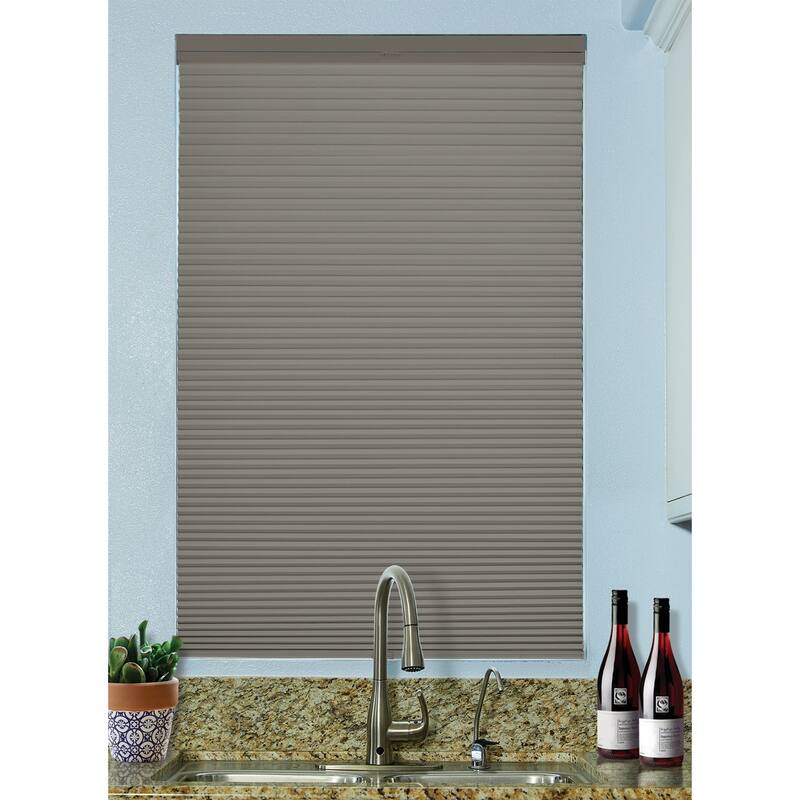 BlindsAvenue Cordless Top Down/Bottom Up Blackout Cellular Honeycomb Shade, 9/16" Single Cell, Antique Pewter - 38.5" W x 48" H