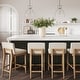preview thumbnail 90 of 115, Gracie Modern Bar Stool, Boucle Upholstered Chair and Brushed Wooden Legs