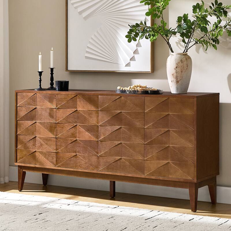 Dennis Modern 63"Wide 4-Door Sideboard with Adjustable Shelves and Cable Management by HULALA HOME