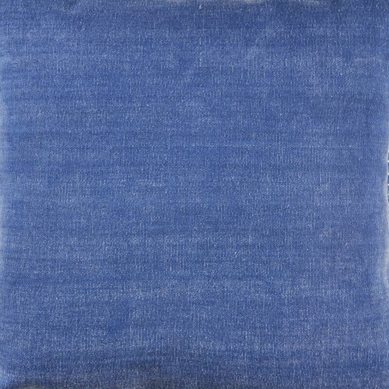HomeRoots 24" X 24" Twilight Blue 100% Cotton Zippered Pillow