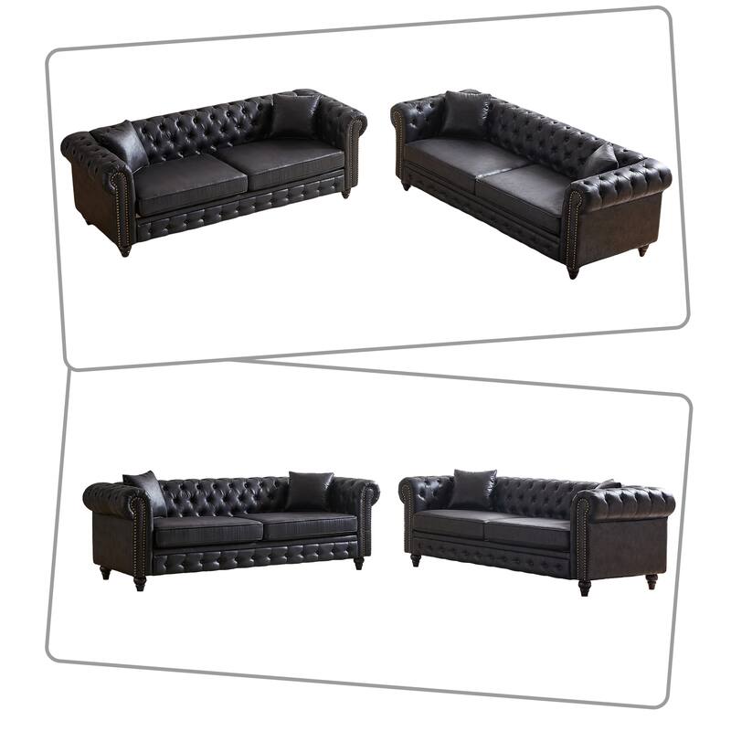 Mid-century retro style 2-piece sofa set for living room mall parlor