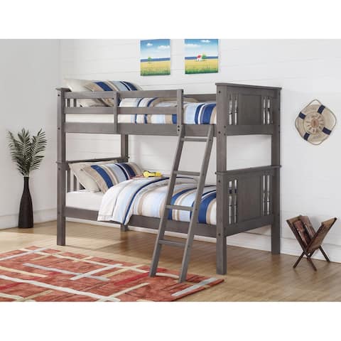 Donco Kids Princeton Slate Grey Twin over Twin Bunk Bed