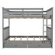 preview thumbnail 3 of 9, Full-Over-Full Bunk Bed with Ladders and Two Storage Drawers (Gray)