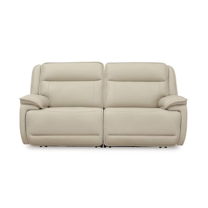 Signature Design by Ashley Double Deal Beige 2-Piece Power Reclining Sectional Loveseat Sectional - 82.75"W x 41"D x 42.5"H
