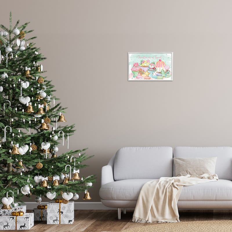 Stupell Christmas Is Sweet Festive Desserts Framed Giclee Art Design By Mollie B.