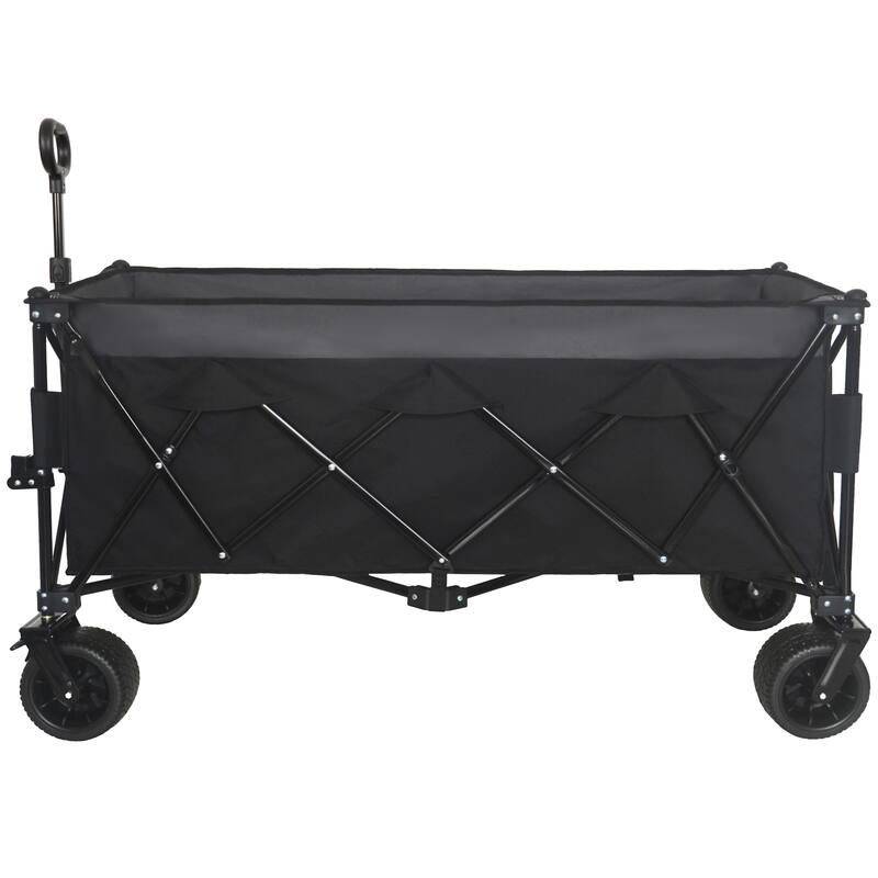 Heavy-Duty Foldable Utility Wagon - 480lbs Capacity,1:6 Space-Saving Fold & 7" All-Terrain Wheels,No Assembly Needed