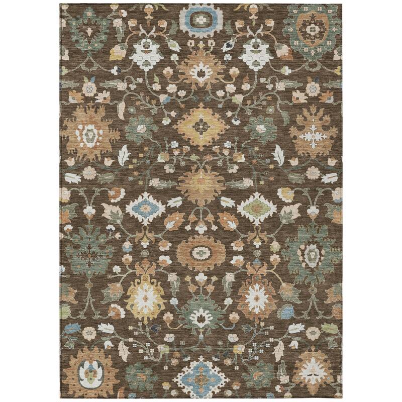 Machine Washable Indoor/ Outdoor Traditional Marci Chantille Rug