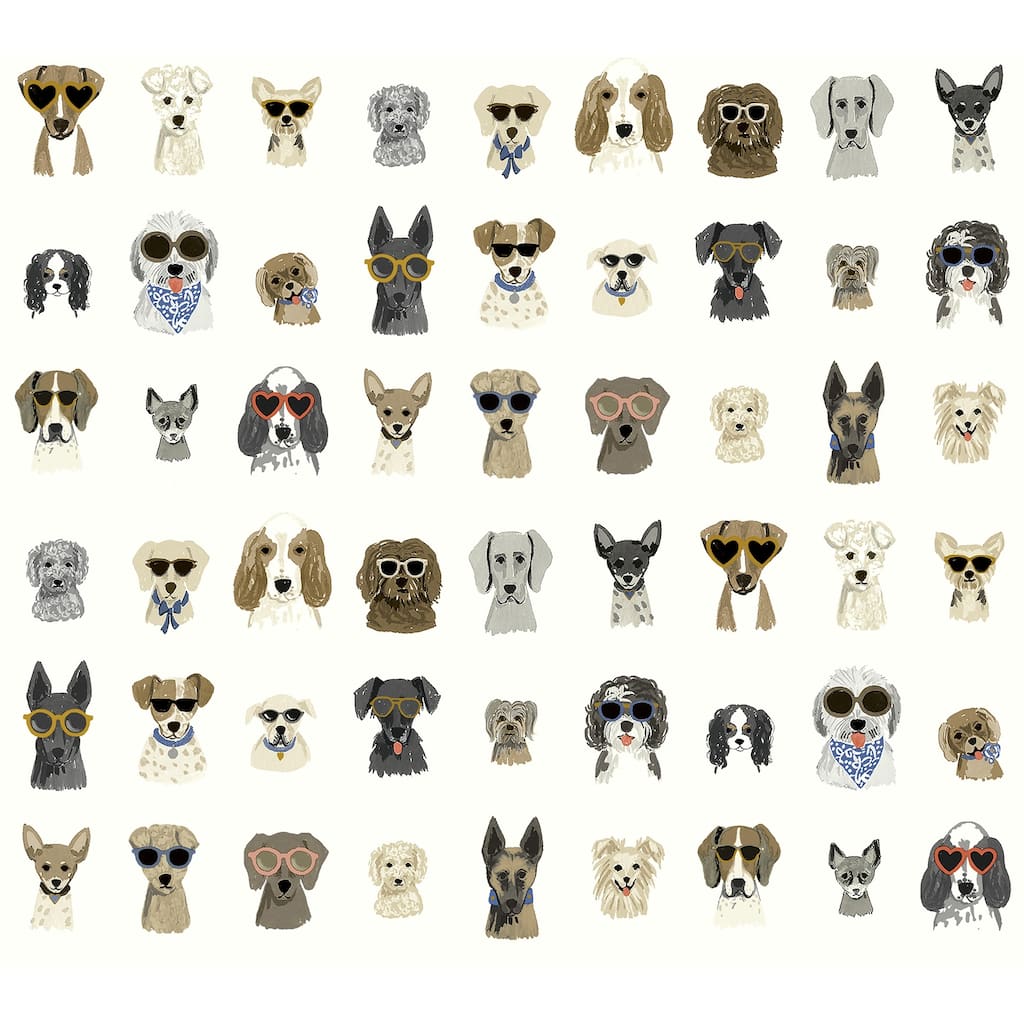 Rifle Paper Co.Dog Days Multi White Peel and Stick Wallpaper