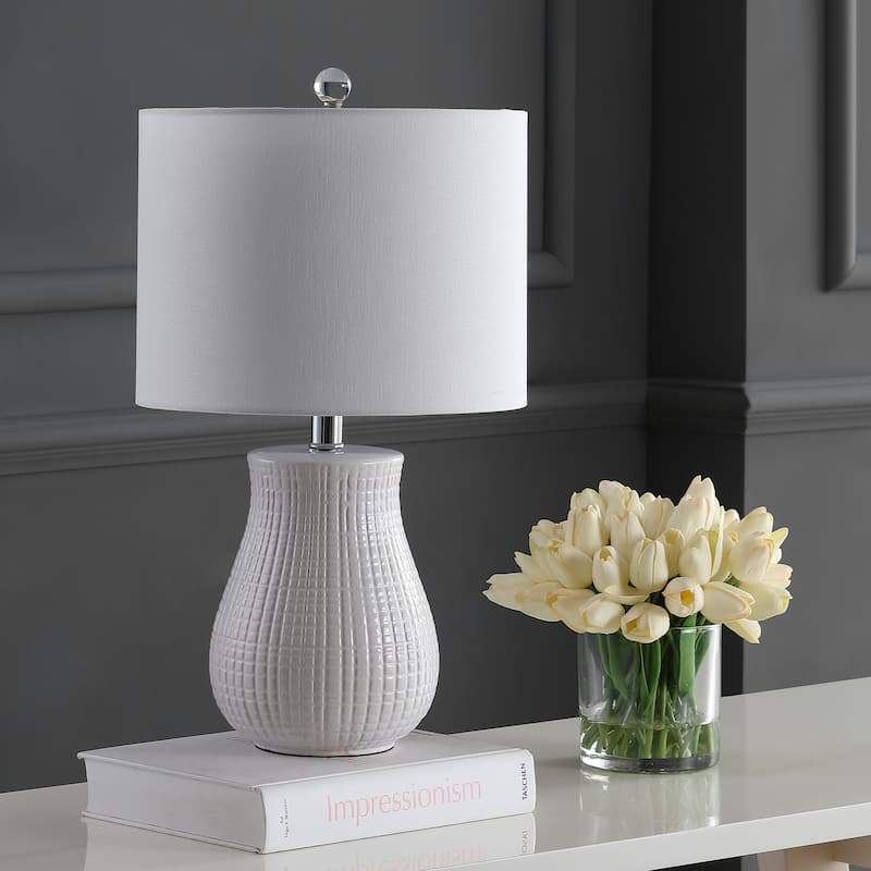 SAFAVIEH Lighting Nanja 21" LED Table Lamp (Set of 2) - 12"x12"x21" - 12Wx12Dx21H