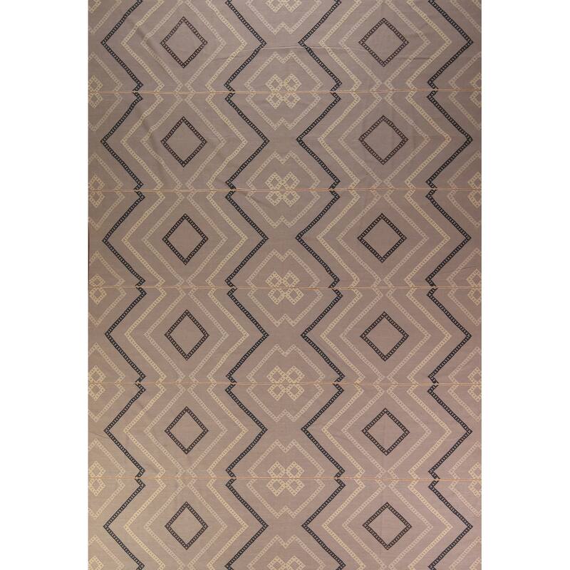 Geometric Kilim Durrie Oriental Large Area Rug Oriental Carpet - 10'7" x 14'6"