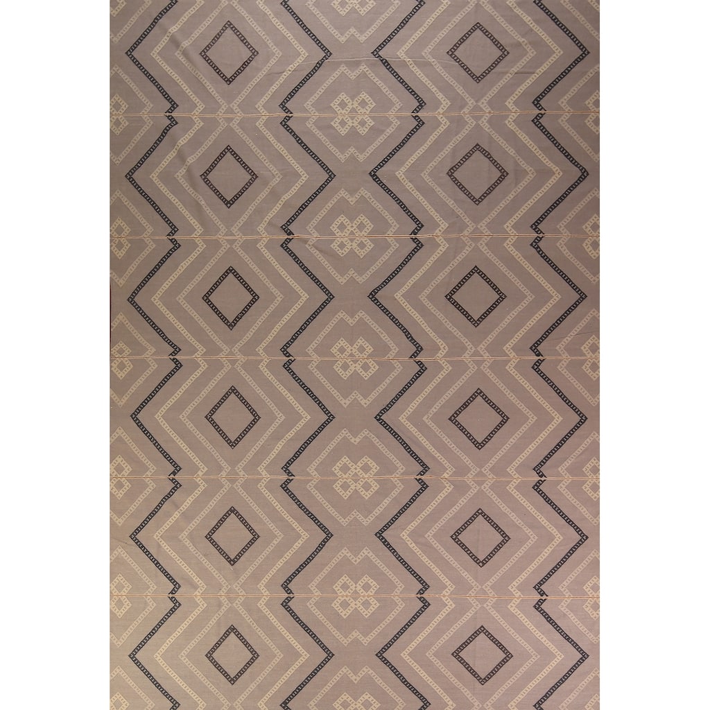 Geometric Kilim Durrie Oriental Large Area Rug Oriental Carpet - 10'7" x 14'6"