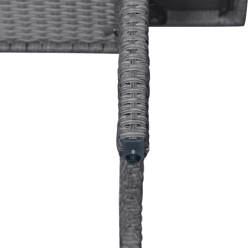 Roomfitters 6-Piece Outdoor Rattan Wicker Patio Garden Set with Sofa, Chair, Stools and Table