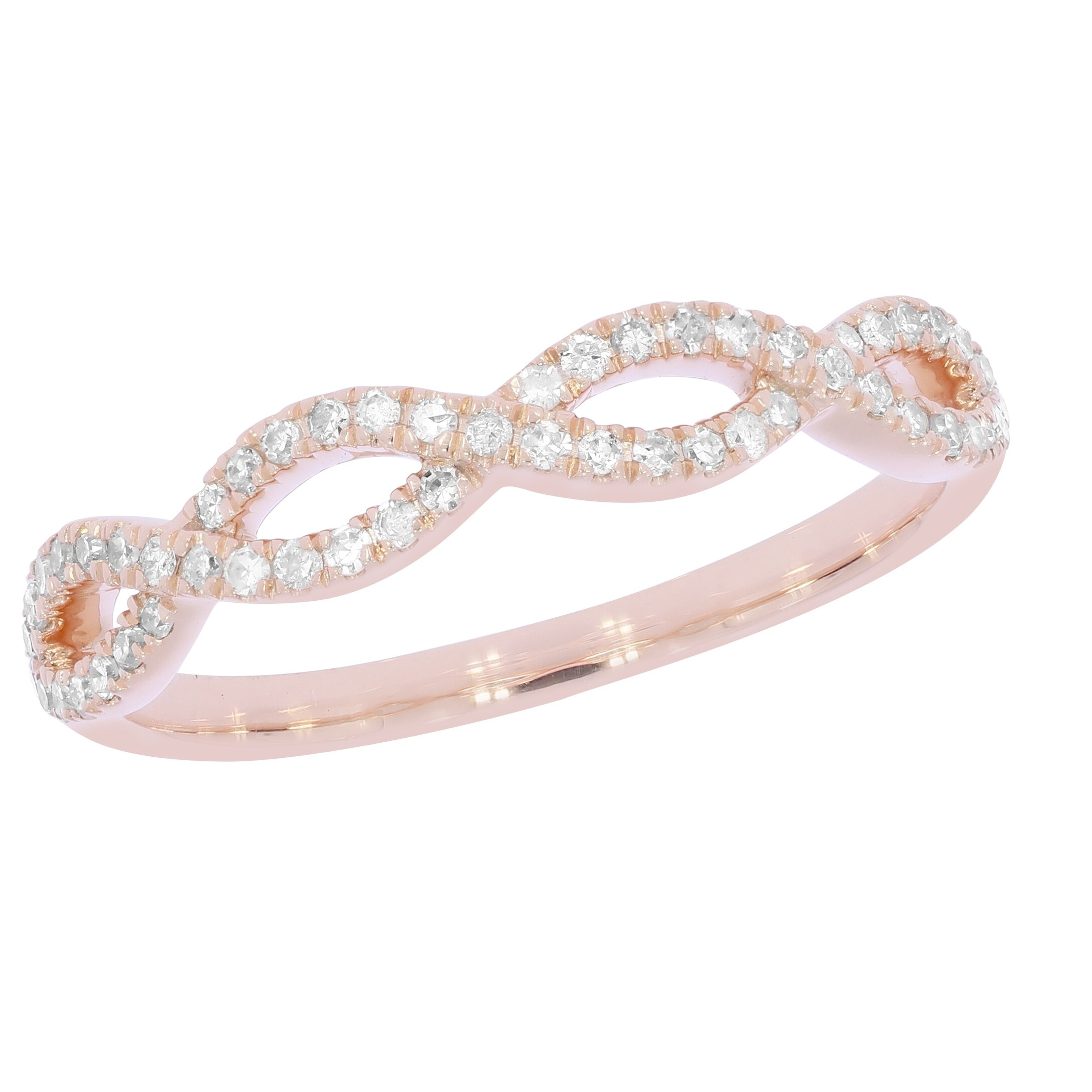 Shop Prism Jewel 0 21ct G H I3 Natural Diamond Anniversary Ring 10k Rose Gold Size 7 On Sale Overstock 31571209