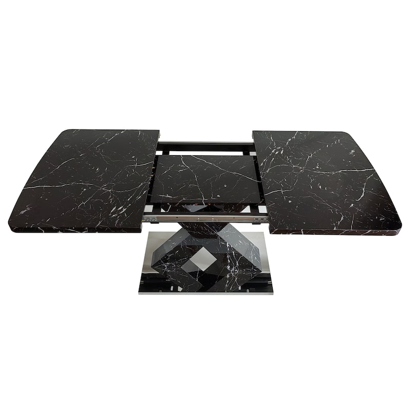 Retractable dining table with MDF Top
