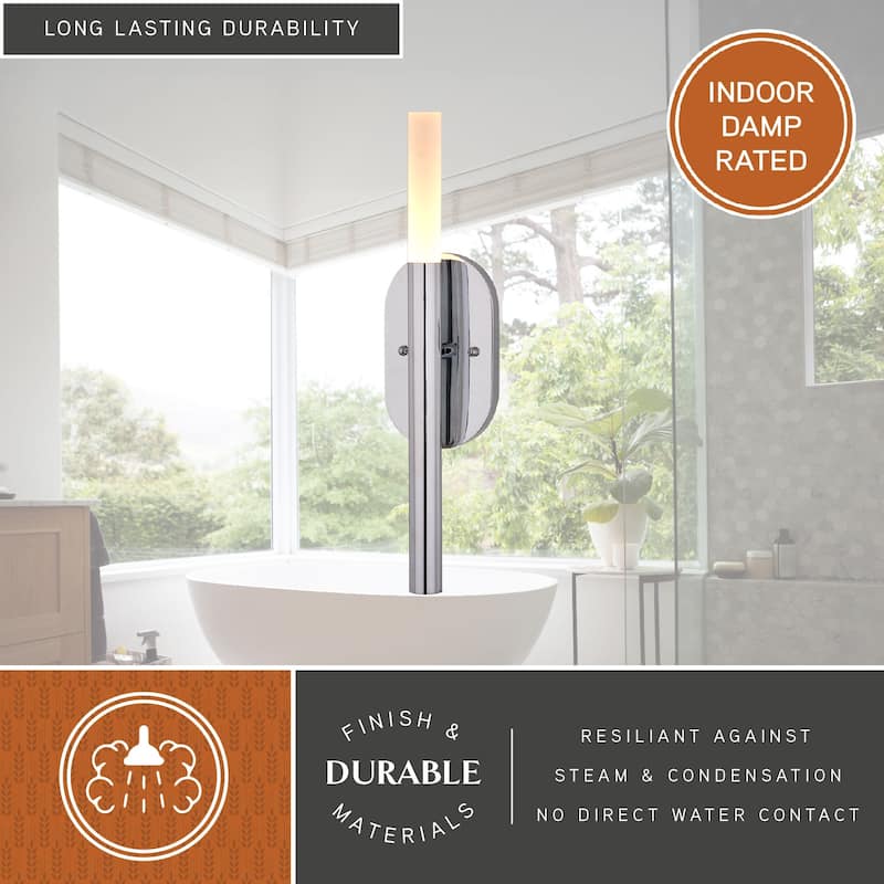 Fulton 1 Light Integrated LED Contemporary Wall Sconce White Acrylic