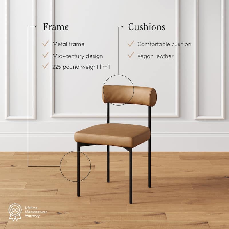 Nathan James Dahlia Counter Height Barstool or Dining Chair with Back and Upholstered Cushion