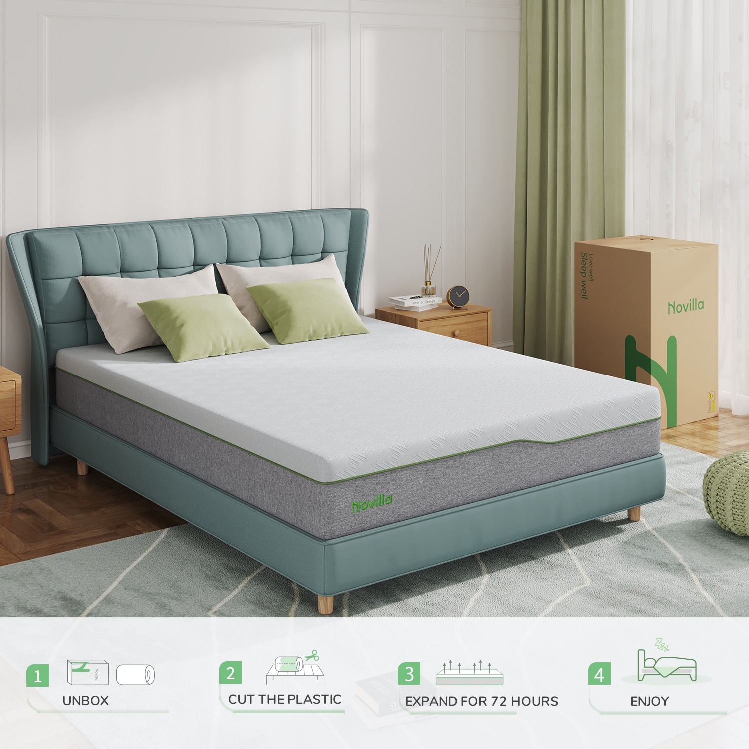 Novilla 10-inch Gel Memory Foam Mattress in a Box Bed Bath