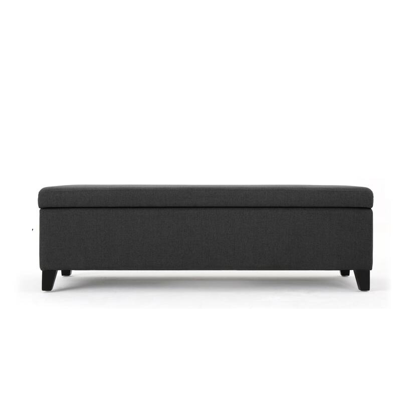 50.5 Inch Storage Ottoman Bench Rectangular Ottoman Foot Rest with Hinged Lid and Solid Wood Legs, Modern Entryway Bench