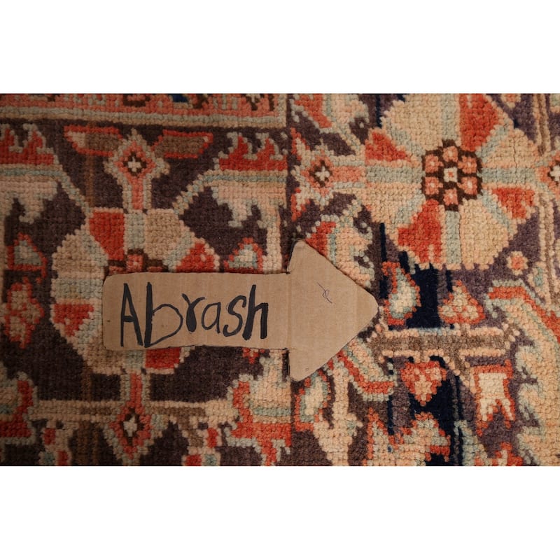 Heriz Persian Vintage Area Rug Hand-Knotted Geometric Wool Carpet - 7'7"x 11'4"