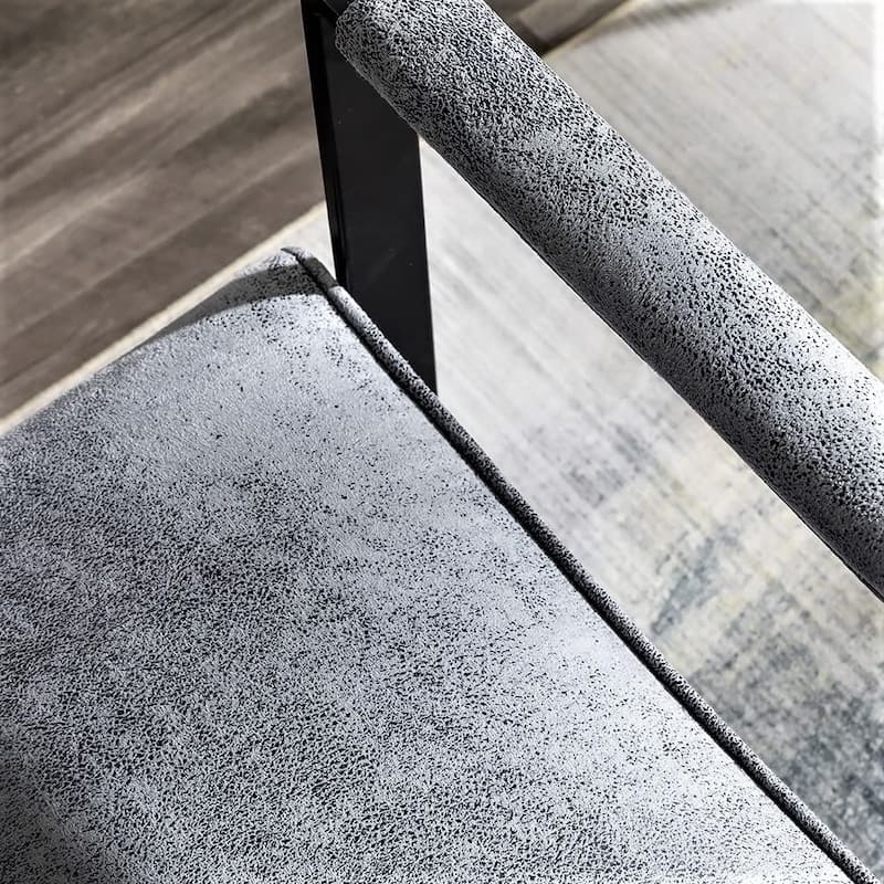 Hosam 25.4" PU/Microfiber Upholstery Metal Arms Chair
