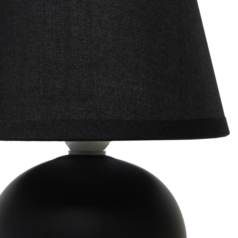 8.66" Petite Orb Lamp Two Pack Set w Matching Fabric Shade