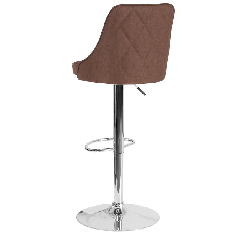 Modern Height-adjustable Chrome Barstool - 18"W x 19"D x 35.75" - 44.25"H - 18"W x 19"D x 35.75" - 44.25"H