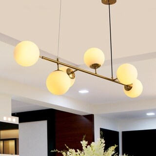 6 Lights Globe Mid Century Chandelier Sputnik Modern Pendant Lighting ...