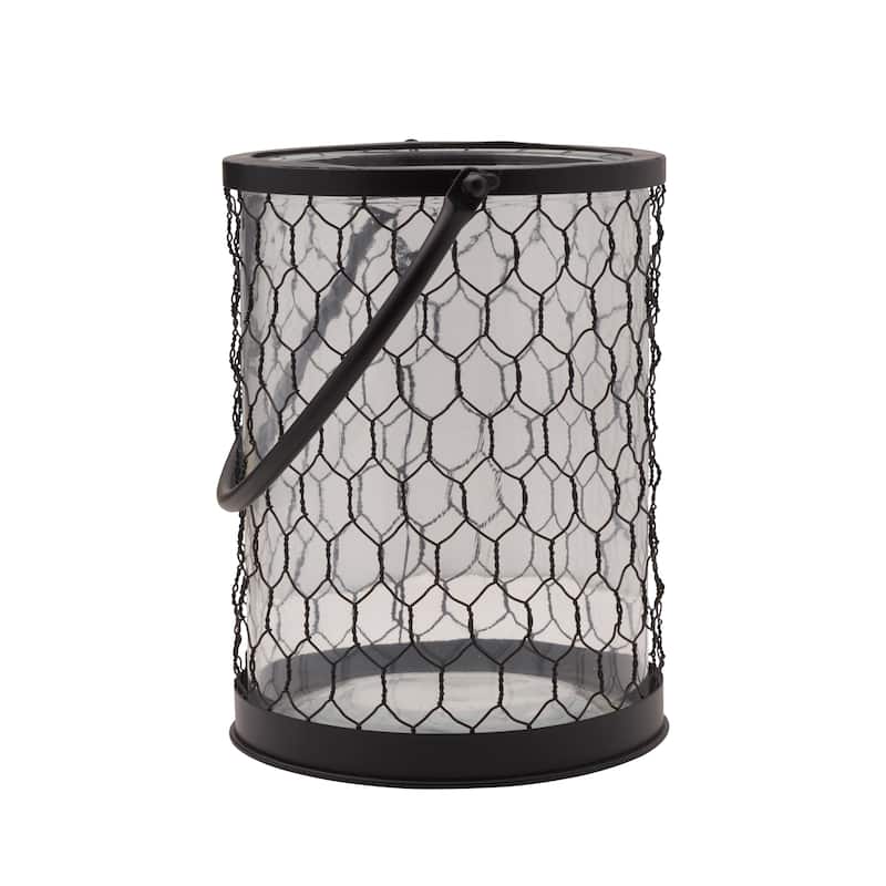 Elements Black Wire Lantern, 7X8 Inch