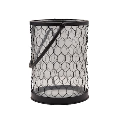 Elements Black Wire Lantern, 7X8 Inch