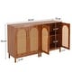 preview thumbnail 2 of 19, Set of 2 Rattan Sideboard, 59 Inch Buffet Cabinet with Doors, Accent Cabinet