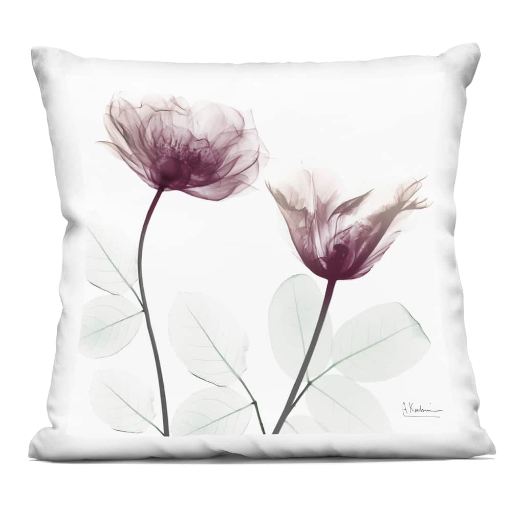 Stupell Two Mauve Blooms Decorative Printed Throw Pillow Design by Albert Koetsier