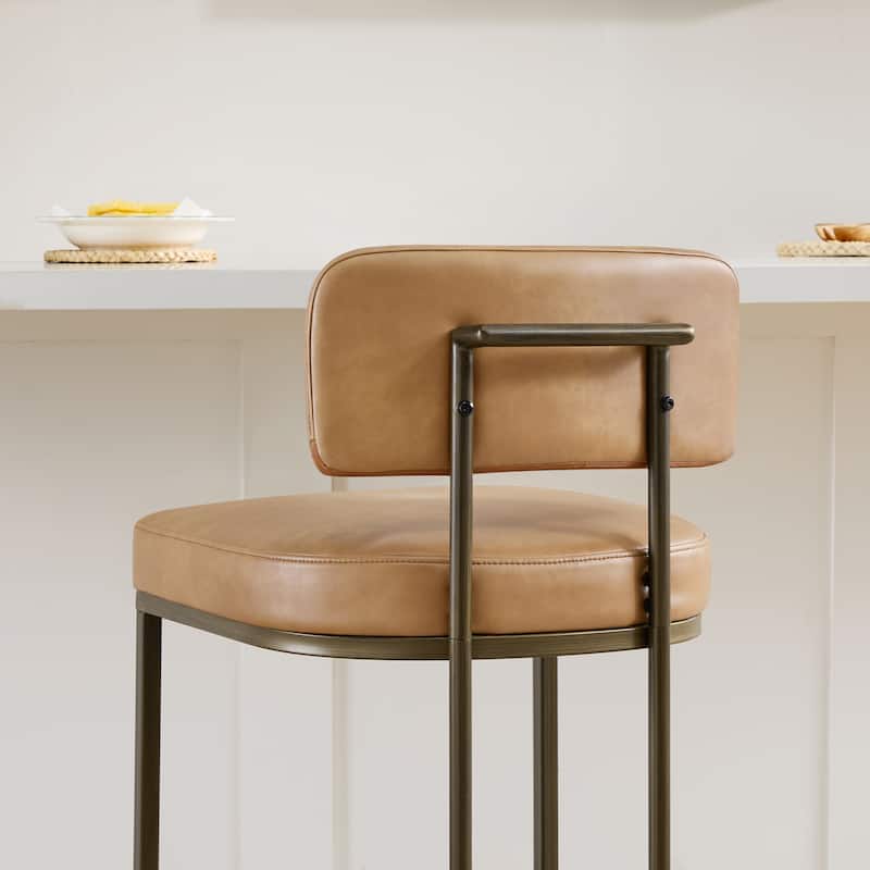 Arthur 26 inch Counter Height Bar Stool Set with Brass Frame