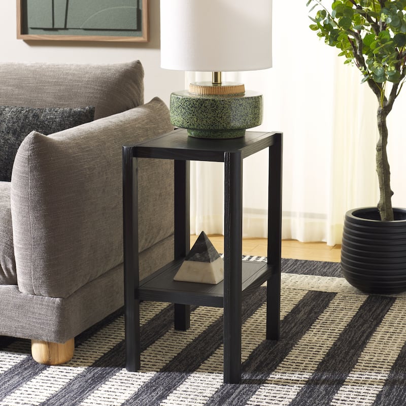 SAFAVIEH Home Hendro Accent Table - 17"W x 13"D x 24"H - Black