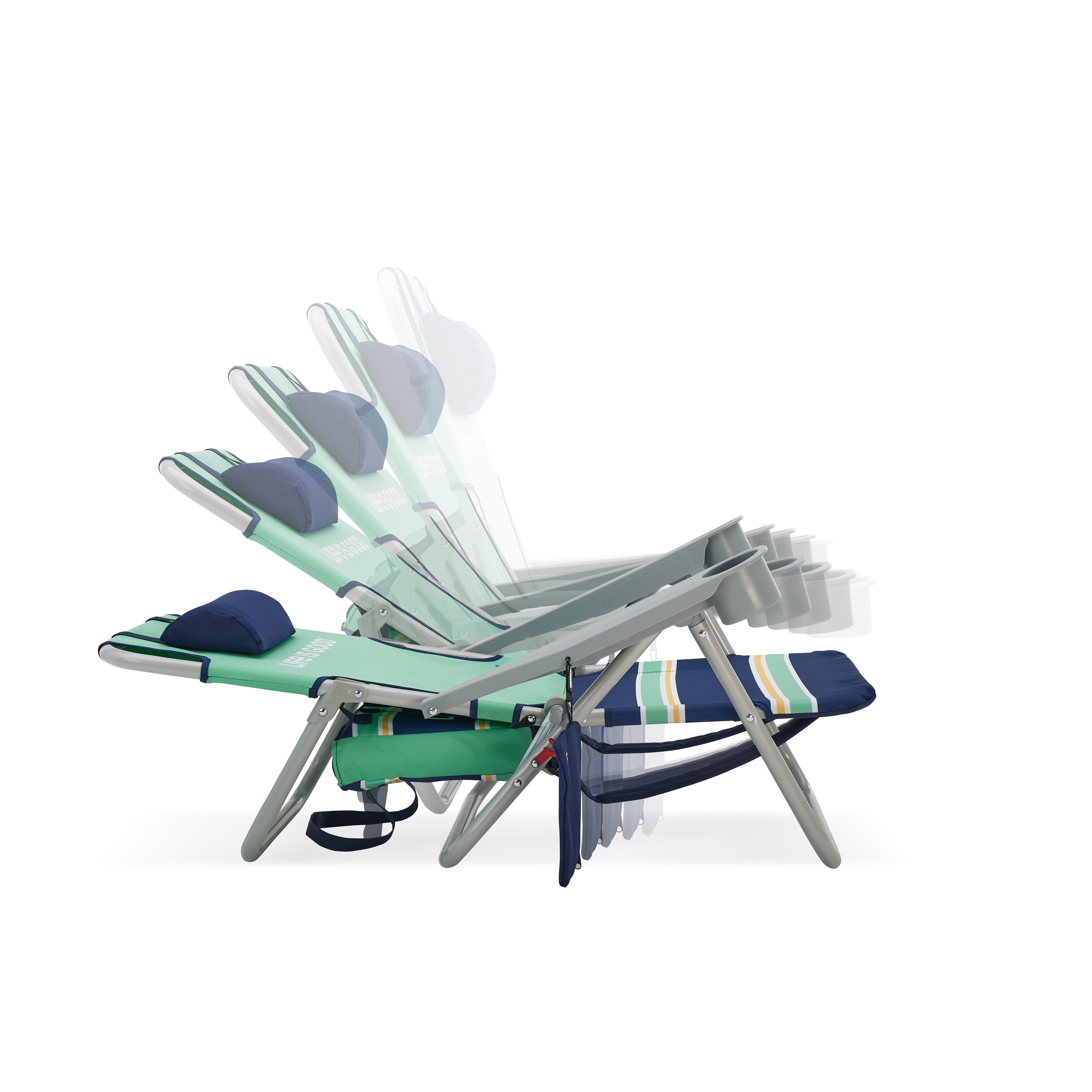 Life Is Good Beach Chair with Silver Frame
