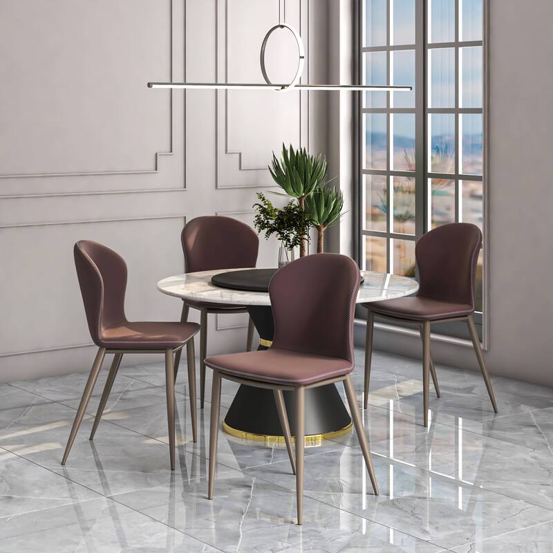 Mosaic Modern Upholstered in Fabric Dining Chair With Metal Legs Set of 4