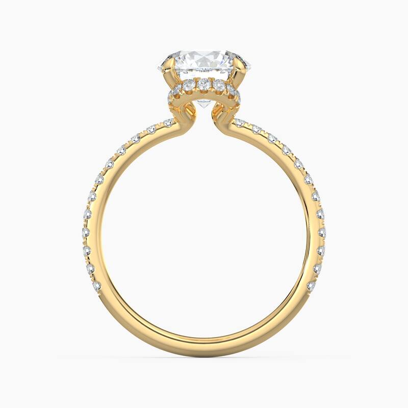 Auriya 14k Gold Round Lab Grown Unique Loop Diamond Halo Engagement Ring 1.00 to 5.00 ct. tw. (F-G, VS)