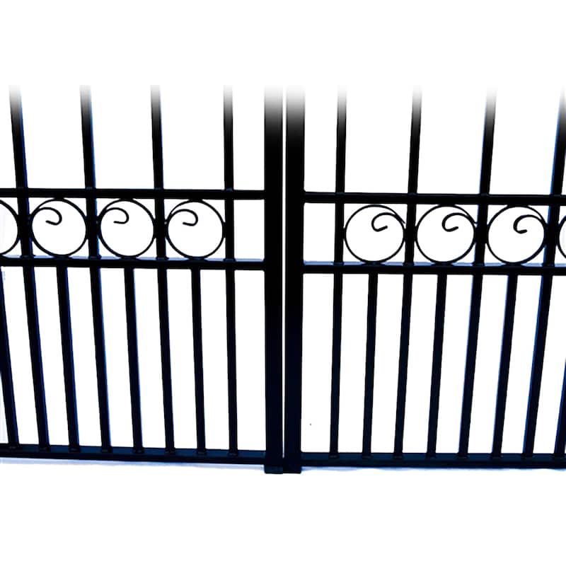 ALEKO Paris Style Ornamental Iron Wrought Dual Driveway Gate 16' - 16 ft x 6 ft