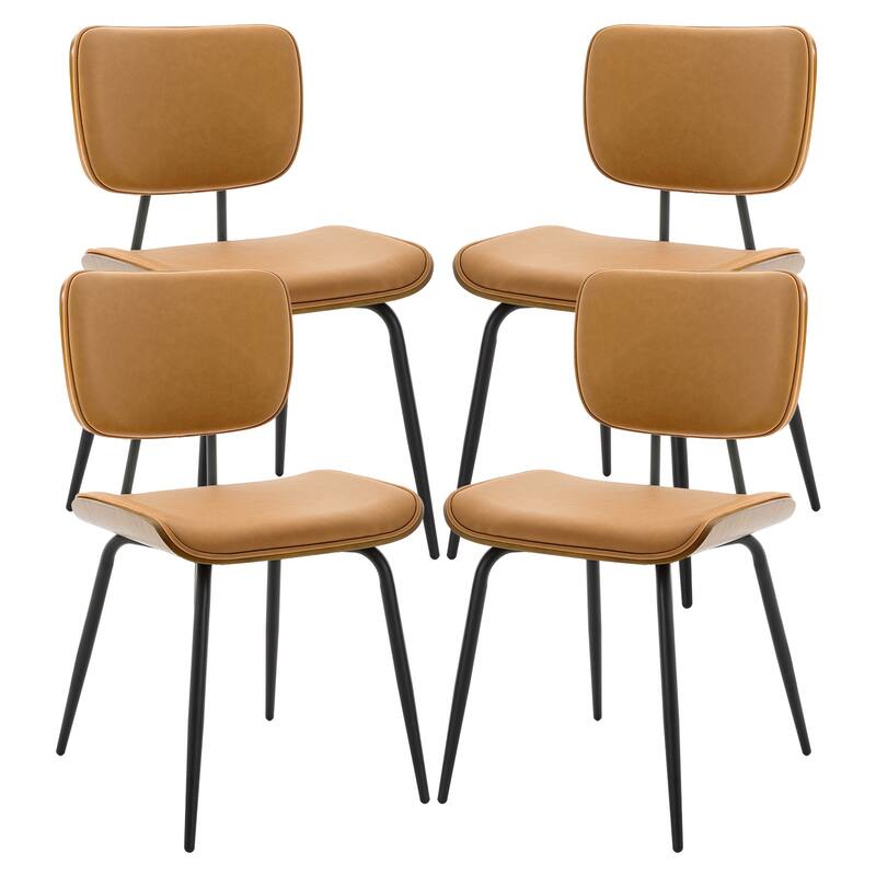 Faux Leather Upholstered Dining Chairs Set of 2/4 - 33.5"H x 19.3"W x 23"D