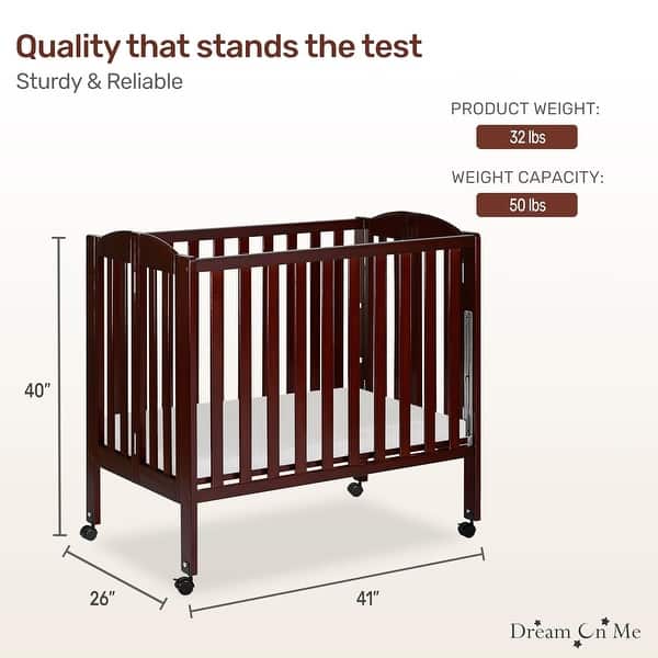 Dream On Me, 3 in 1 Folding Portable Crib