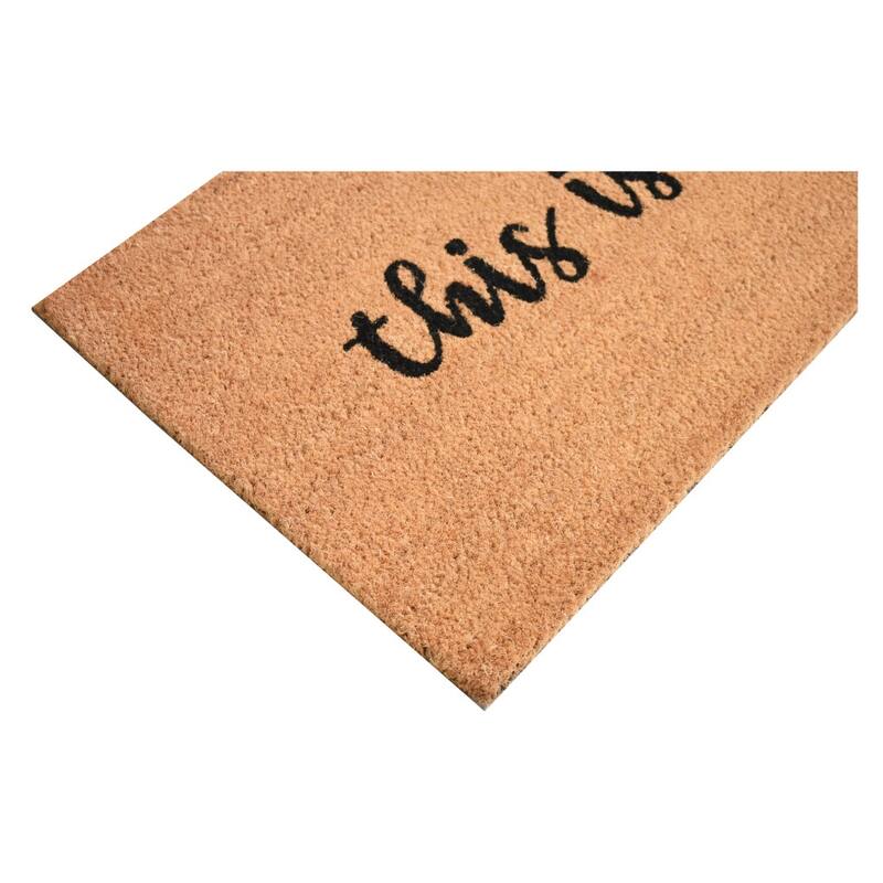 HomeRoots 24" X 48" Brown And Black This is Us Outdoor Coir Door Mat - 24.00' X '48.00
