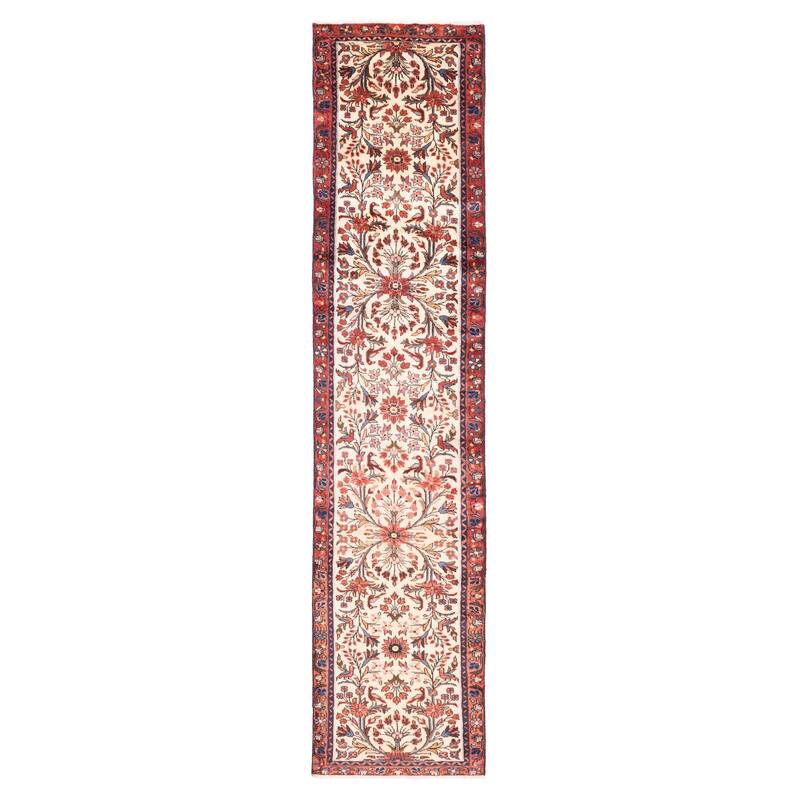 ECARPETGALLERY Hand-knotted Andelz Cream Wool Rug - 2'3 x 10'4