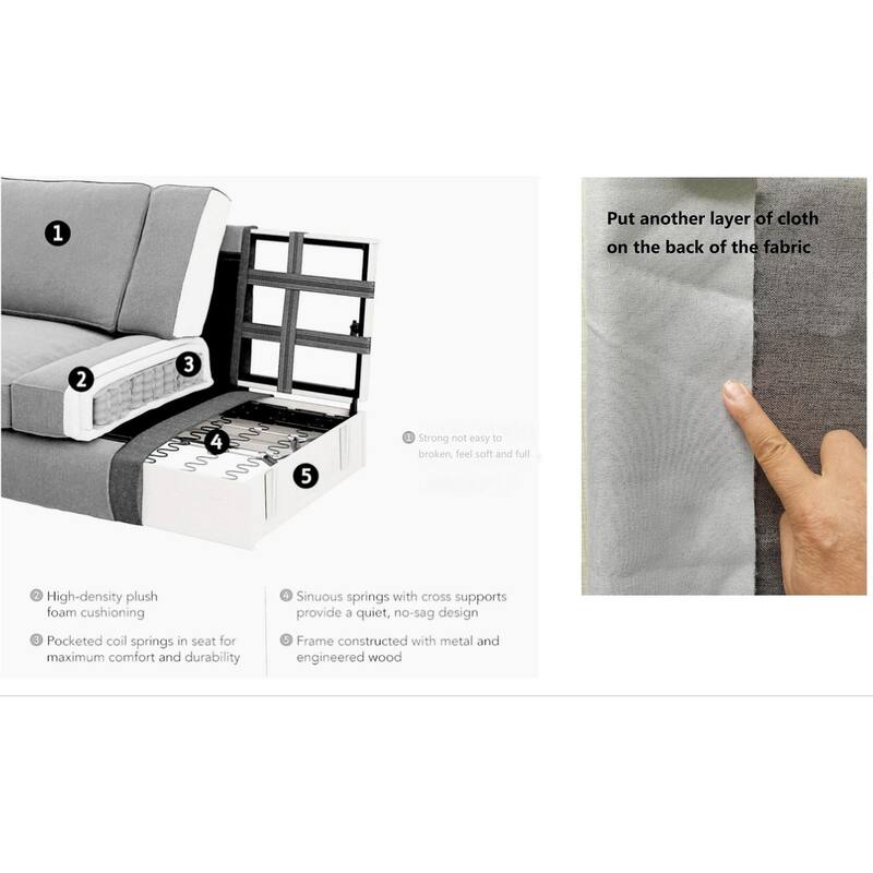 Flexible Combination Module Reversible Sectional Sofa with Ottoman