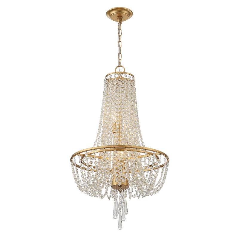 Arcadia 4 Light Antique Gold Chandelier - 18.12'' W x 31.5'' H